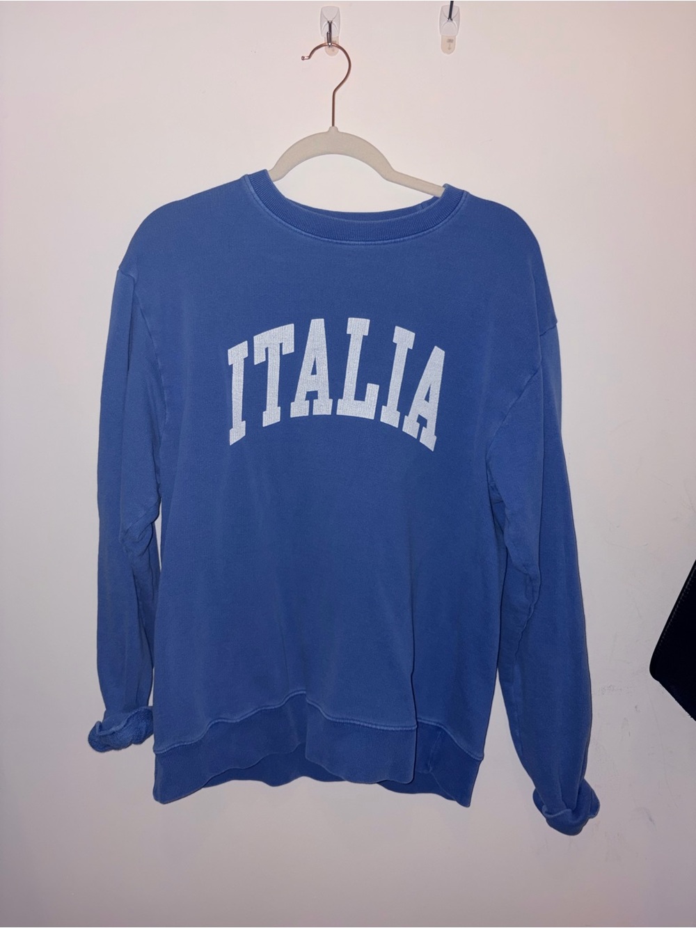 Brandy Melville Blue ITALIA Crewneck Sweatshirt
